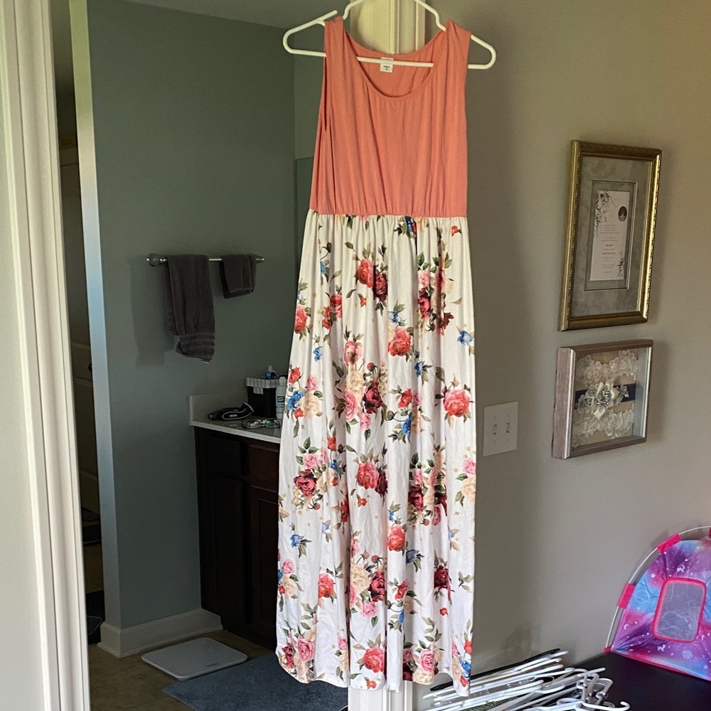 Coral Pink Dress by IFFEI